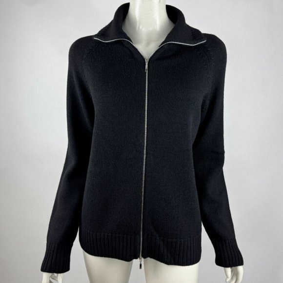 Amina Rubinacci Italy Full Zip Cardigan Women 48‎ US 8 EUC Long Sleeve Collared - Picture 1 of 11